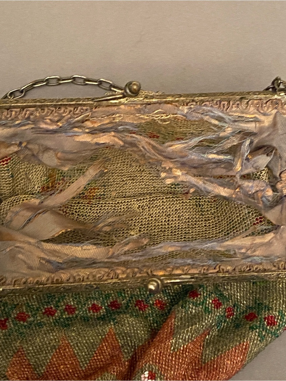 Antique Micro Beaded Floral Purse Victorian Design with Ornate Detail As-Is - Picture 3 of 15